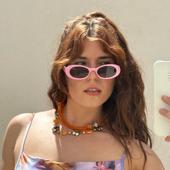 Zig Zag Goods Accessories - Pink Oval Sunglasses